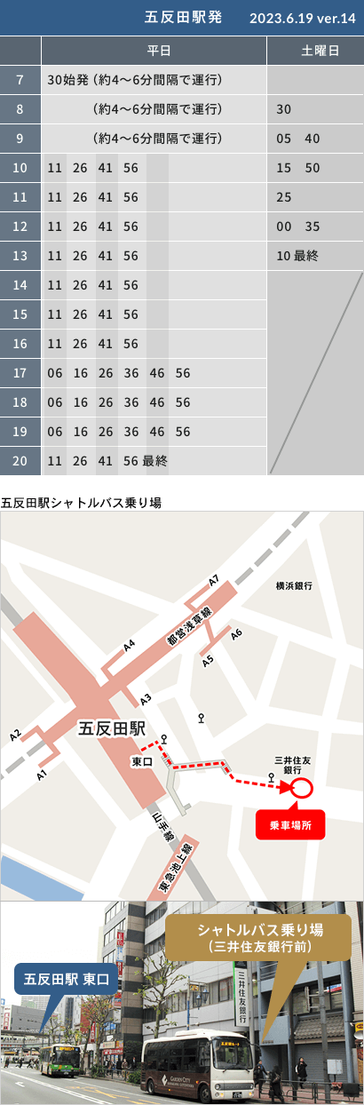 五反田駅発 時刻表